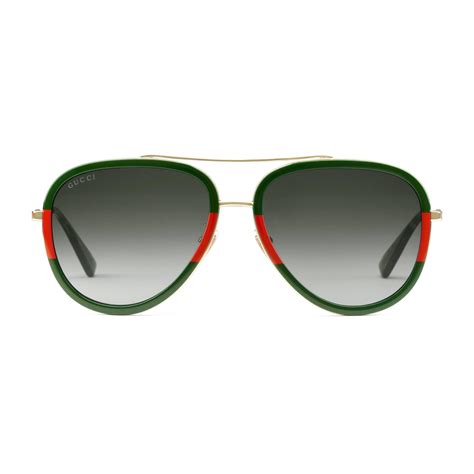 gucci sunglasses green arm|gucci 63mm aviator sunglasses.